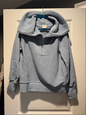 Varley Light Blue Half-Zip Funnel Neck Pullover